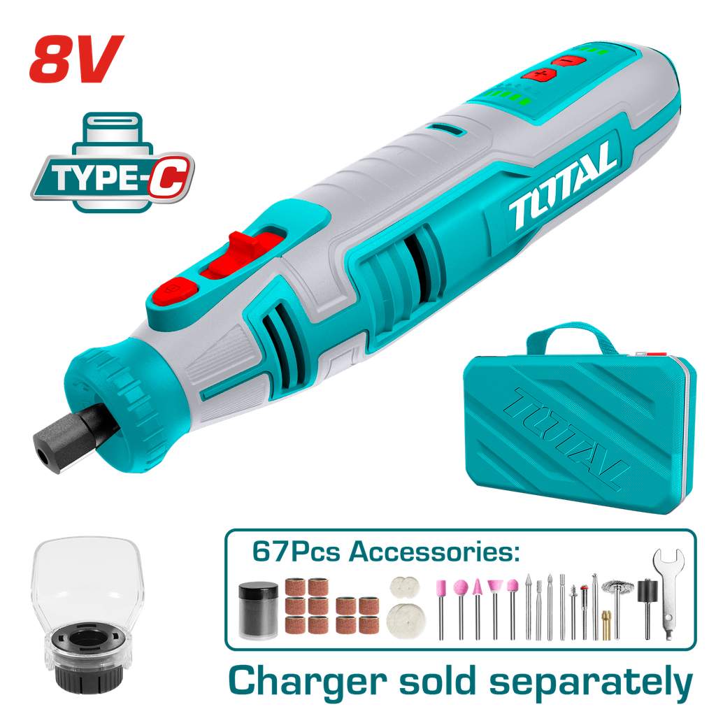 TOTAL MINI-AMOLADORA DE IONES DE LITIO 8V TMGLI0801