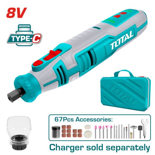 TOTAL MINI-AMOLADORA DE IONES DE LITIO 8V TMGLI0801