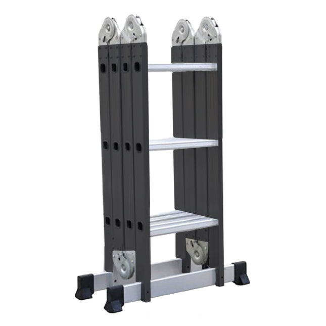 ESCALERA MULTIPOSICIONES 12 PASOS NEGRA  HT3135