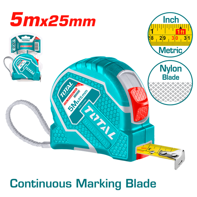 TOTAL METRO 5M X 25MM INDUSTRIAL TMT126652
