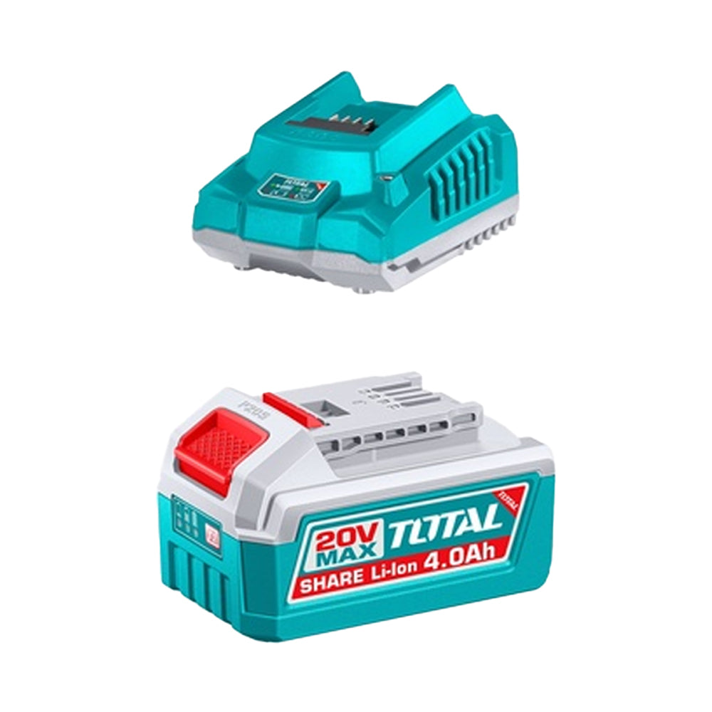 TOTAL COMBO DE BATERIA Y CARGADOR 20V 4.0AH DE IONES DE LITIO UTFBCPK1012