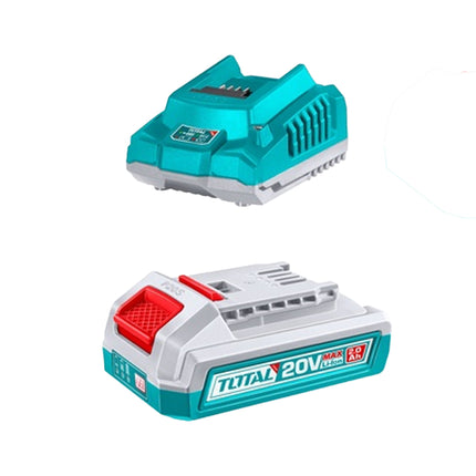 TOTAL COMBO DE BATERIA Y CARGADOR 20V 2.0AH DE IONES DE LITIO UTFBCPK1212