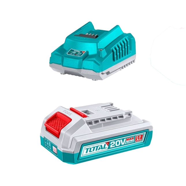 TOTAL COMBO DE BATERIA Y CARGADOR 20V 2.0AH DE IONES DE LITIO UTFBCPK1212