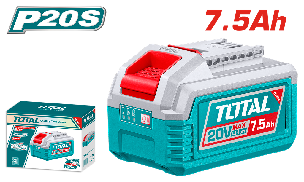 TOTAL BATERIA DE ION DE LITIO 20V 7.5AH INDUSTRIAL TFBLI2075