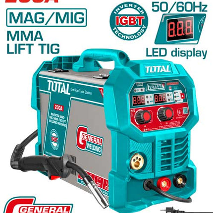 TOTAL SOLDADOR MIG INVERSOR DIGITAL 200A UTMGT20058