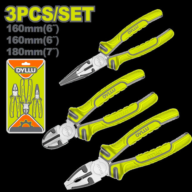 DYLLU JUEGO DE ALICATES X 3 PZS PINZA 6CORTAFRIO 6ALICATE 7 DTPS0603