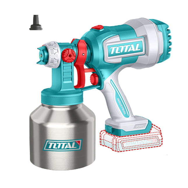 TOTAL PISTOLA DE PINTAR INALAMBRICA 20V 800ML VASO METALICO TSGLI20041
