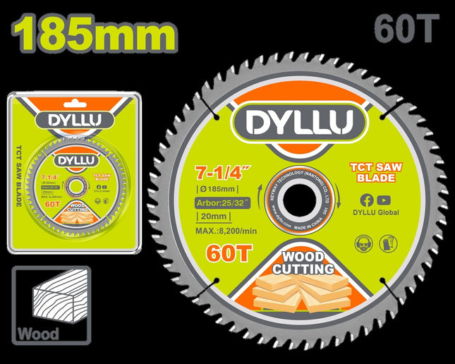 DYLLU DISCO CORTE MADERA 7-1/4" X 60T DTTC1K03