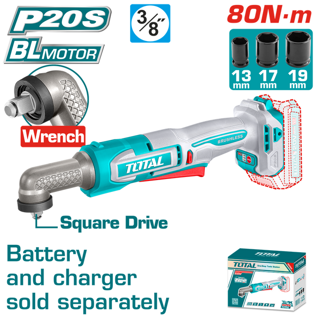 TOTAL ATORNILLADOR DE IMPACTO DE ANGULO 3/8" 20V 80NM  TAIWLI2081