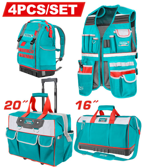TOTAL JUEGO DE PORTA HERRAMIENTA X 4 PZS SUPER TOS230914