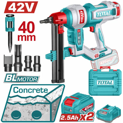 TOTAL CLAVADORA INALAMBRICA CONCRETO 40MM 42V UTCNLI420602