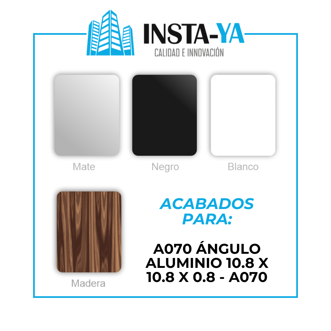 A070 ÁNGULO ALUMINIO 10.8 X 10.8 X 0.8 - A070
