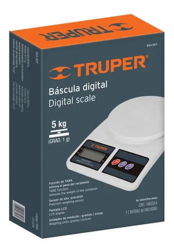 TRUPER BASCULA DIGITAL 5 KILOS 15161