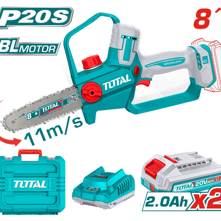 TOTAL SIERRA MINI INALAMBRICA 8" 20V INDUSTRIAL INCLUYE 2 BATERIA 2.0AH Y CARGADOR UTGSLI20882