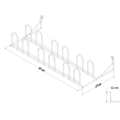ZAPATERO DE PARED 6 PARES 180200 BLANCO Y METALIZADO