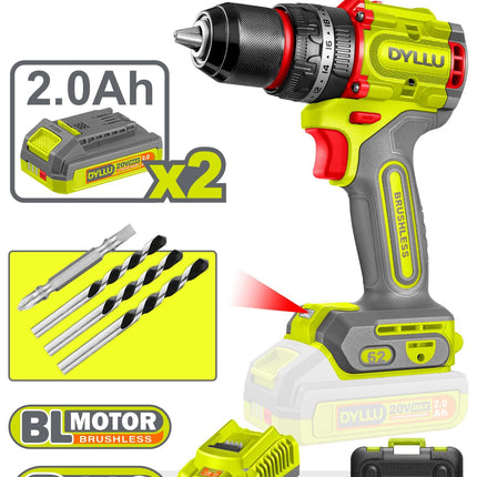 DYLLU TALADRO PERCUTOR INALAMBRICO 1/2'' 62NM 20V UDTCDP6281
