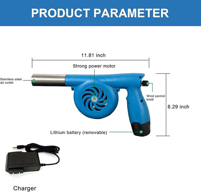 VENTILADOR SOPLADOR PARA ESTUFA DE ACEITE QUEMADO INALAMBRICO 12V