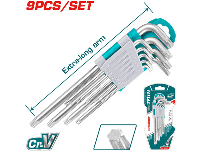 TOTAL TORX INDUSTRIAL BLISTER X 9 PIEZAS EXTRA GRANDES THT106391