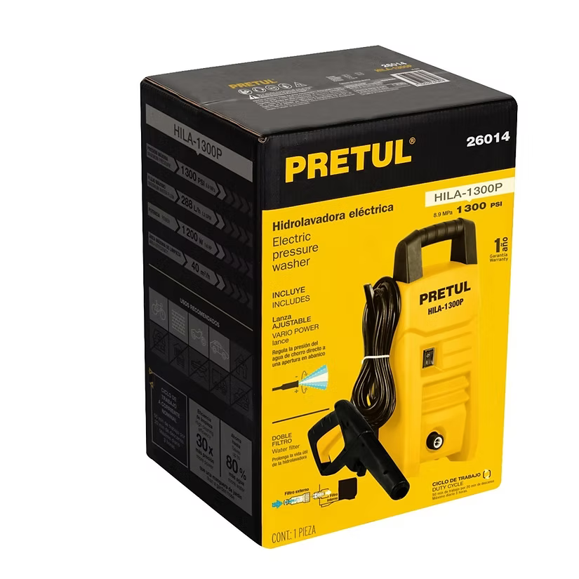 PRETUL HIDROLAVADORA ELECTRICA 1300 PSI 1200W HILA-1300P