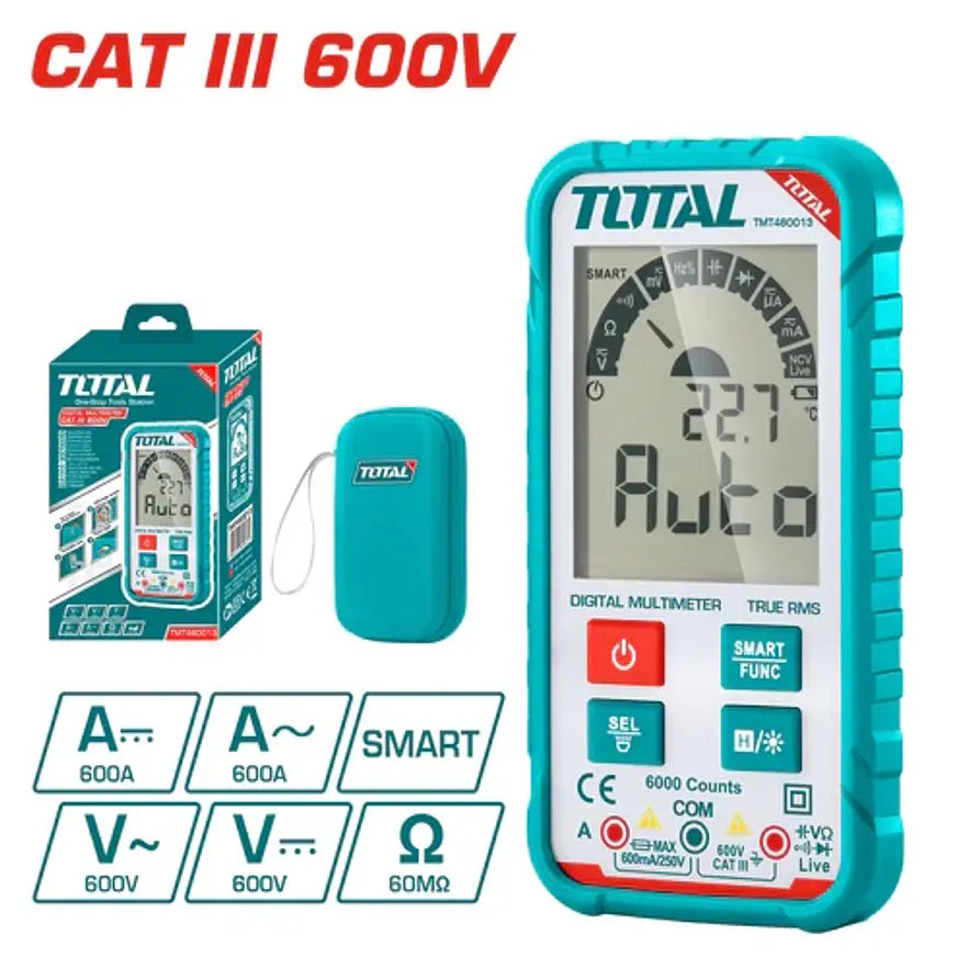 TOTAL MULTIMETRO DIGITAL RMS AC/DC 600V - TMT460013
