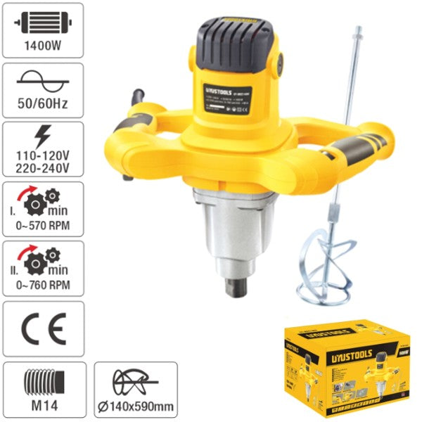 UYUSTOOLS MEZCLADORA ELECTRICA 1400W UY-MEE1400