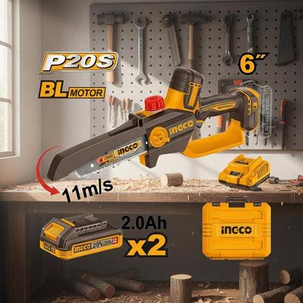 INGCO MINI MOTOSIERRA INALAMBRICA 6" 20V  UCGSLI20662