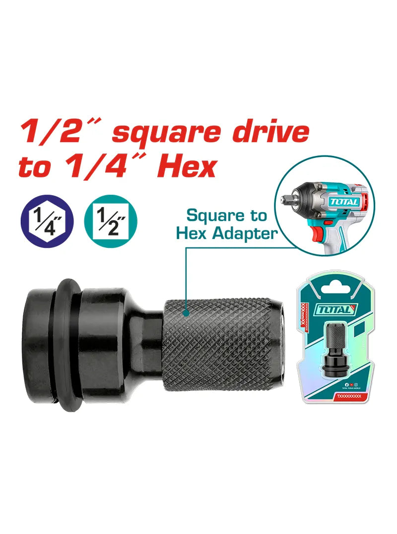 TOTAL ADAPTADOR PARA LLAVE DE IMPACTO DE 1/2¨ A 1/4¨ TAC60501