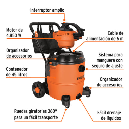 TRUPER ASPIRADORA Y SOPLADORA DE 16 GALONES 101522