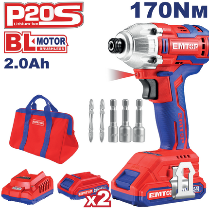 EMTOP ATORNILLADOR DE IMPACTO 20V ULCDLIR20221