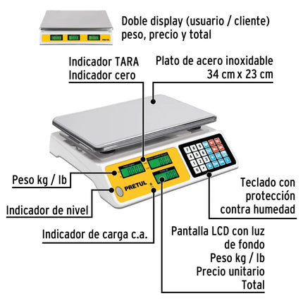 PRETUL BASCULA - BALANZA ELECTRONICA 40KG 29966