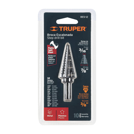 TRUPER BROCA ESCALONADA  3/16" - 7/8" 12125