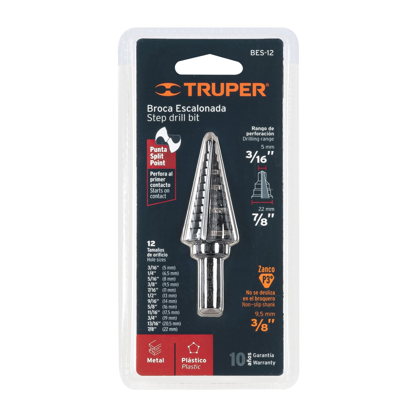 TRUPER BROCA ESCALONADA  3/16" - 7/8" 12125