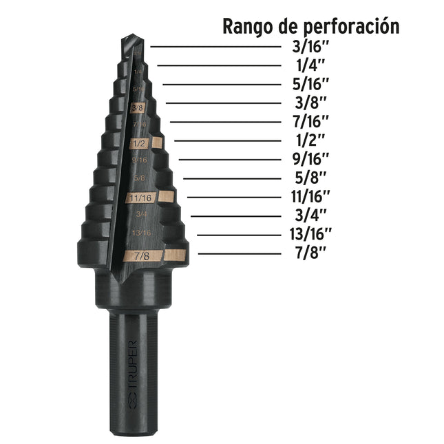 TRUPER BROCA ESCALONADA  3/16" - 7/8" 12125