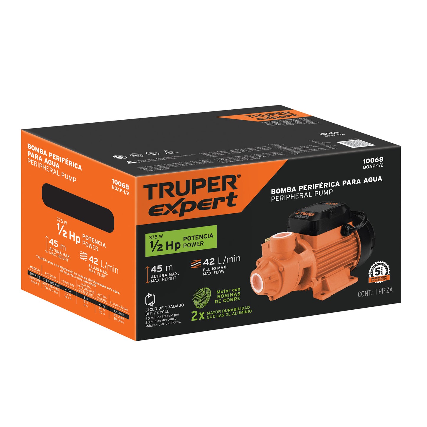 TRUPER EXPERT BOMBA PERIFERICA PARA AGUA 1/2 HP 10068