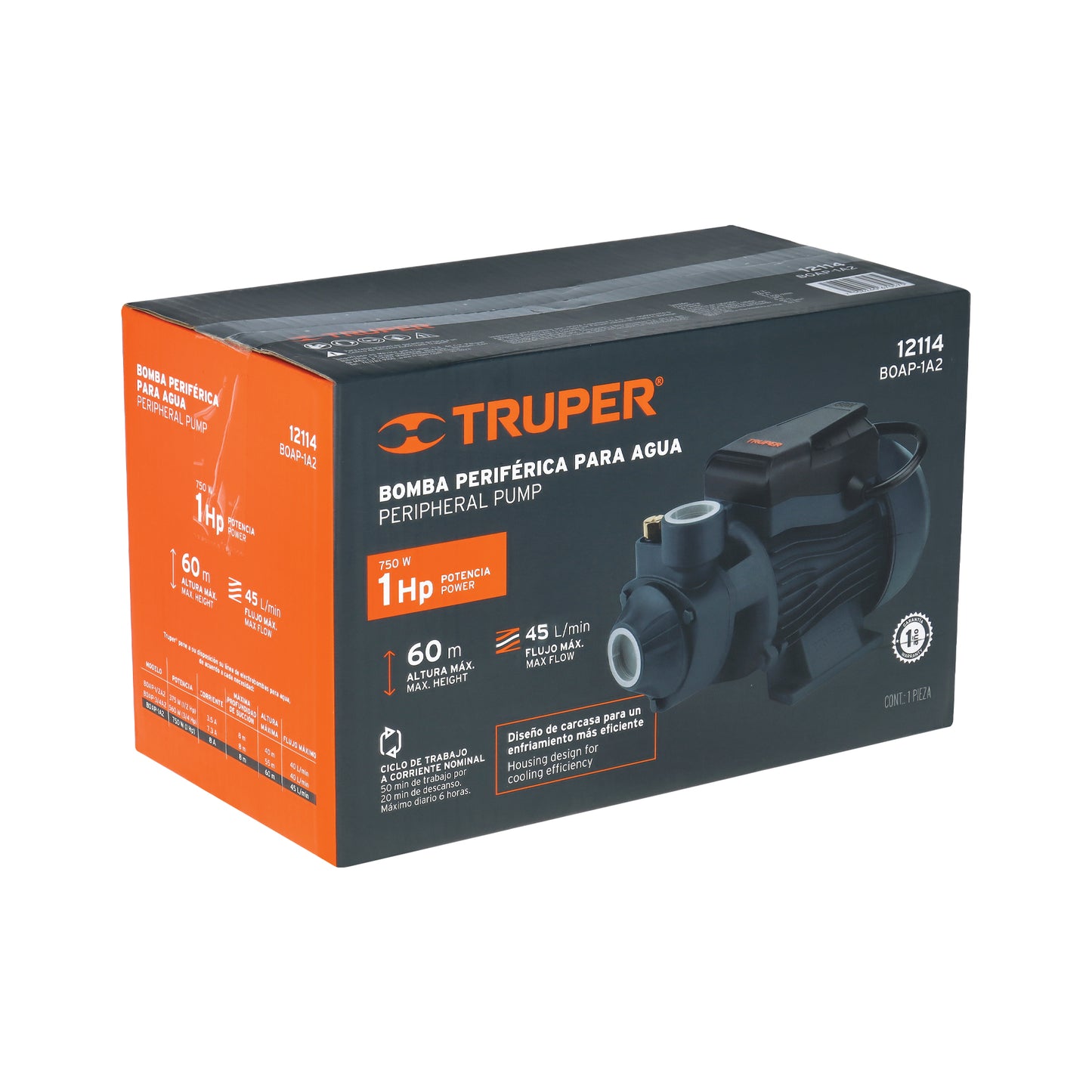 TRUPER BOMBA PERIFERICA PARA AGUA 1 HP 12114