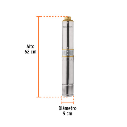 TRUPER BOMBA SUMERGIBLE AGUA LIMPIA TIPO BALA-LAPICERO 1/2 HP 16933