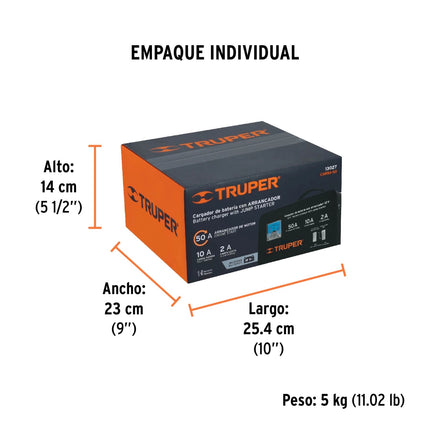 TRUPER CARGADOR DE BATERIAS CON ARRANCADOR 12V  13027