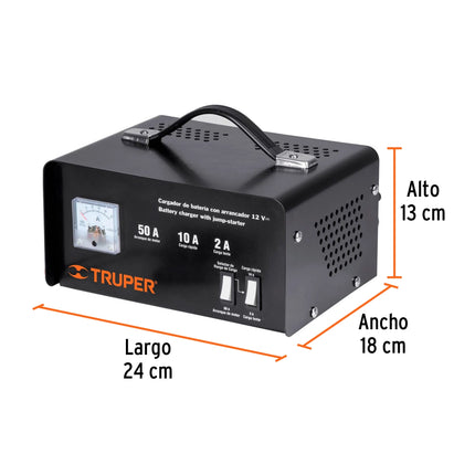 TRUPER CARGADOR DE BATERIAS CON ARRANCADOR 12V  13027