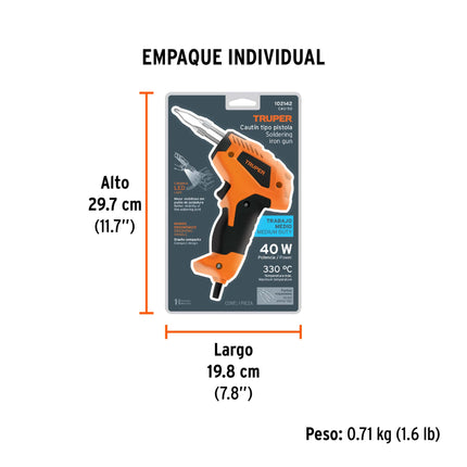 TRUPER CAUTIN TIPO PISTOLA 40W 102142 CAU-50