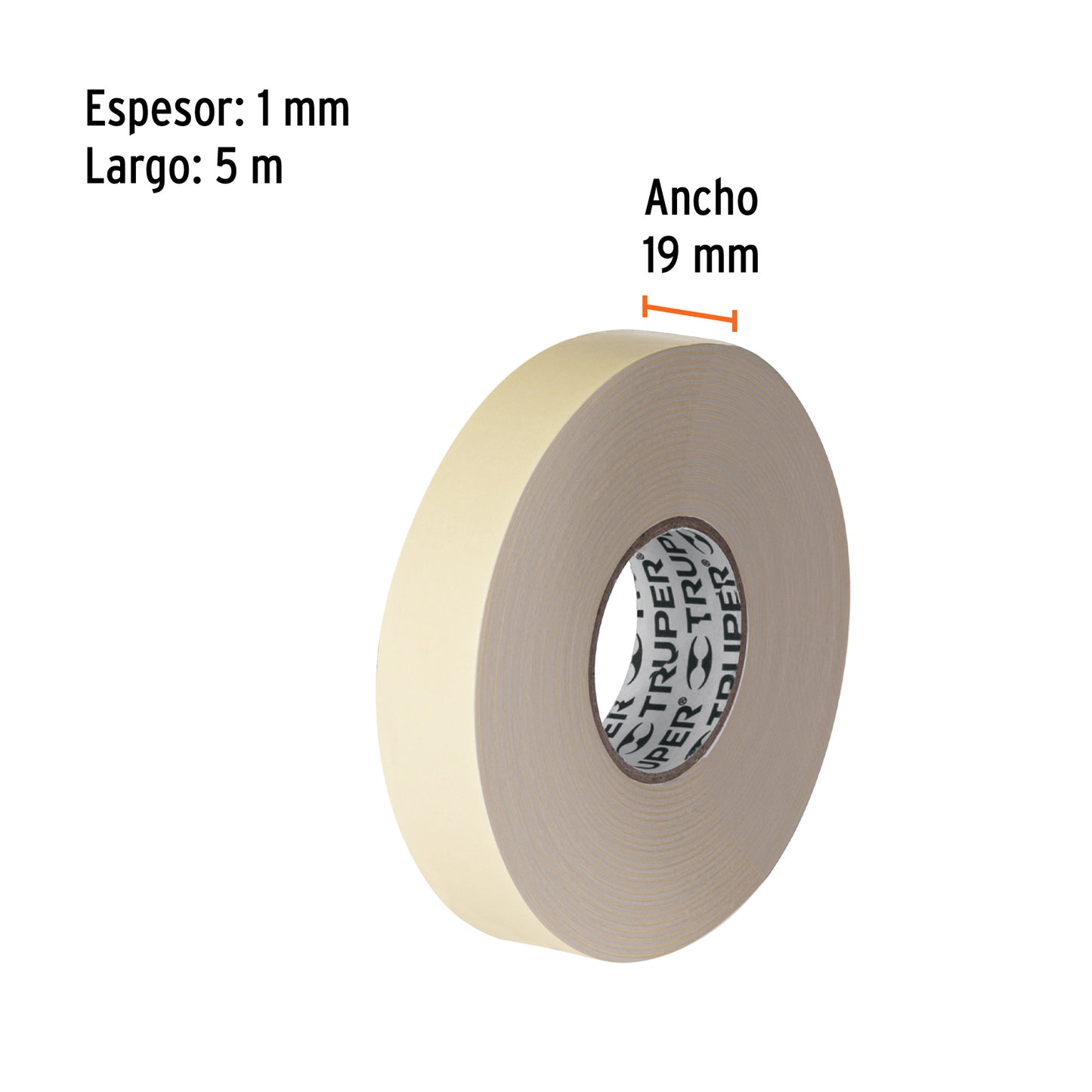 TRUPER CINTA DE MONTAJE DOBLE CARA 19MM X 5 MTS 11725/CDC-1950