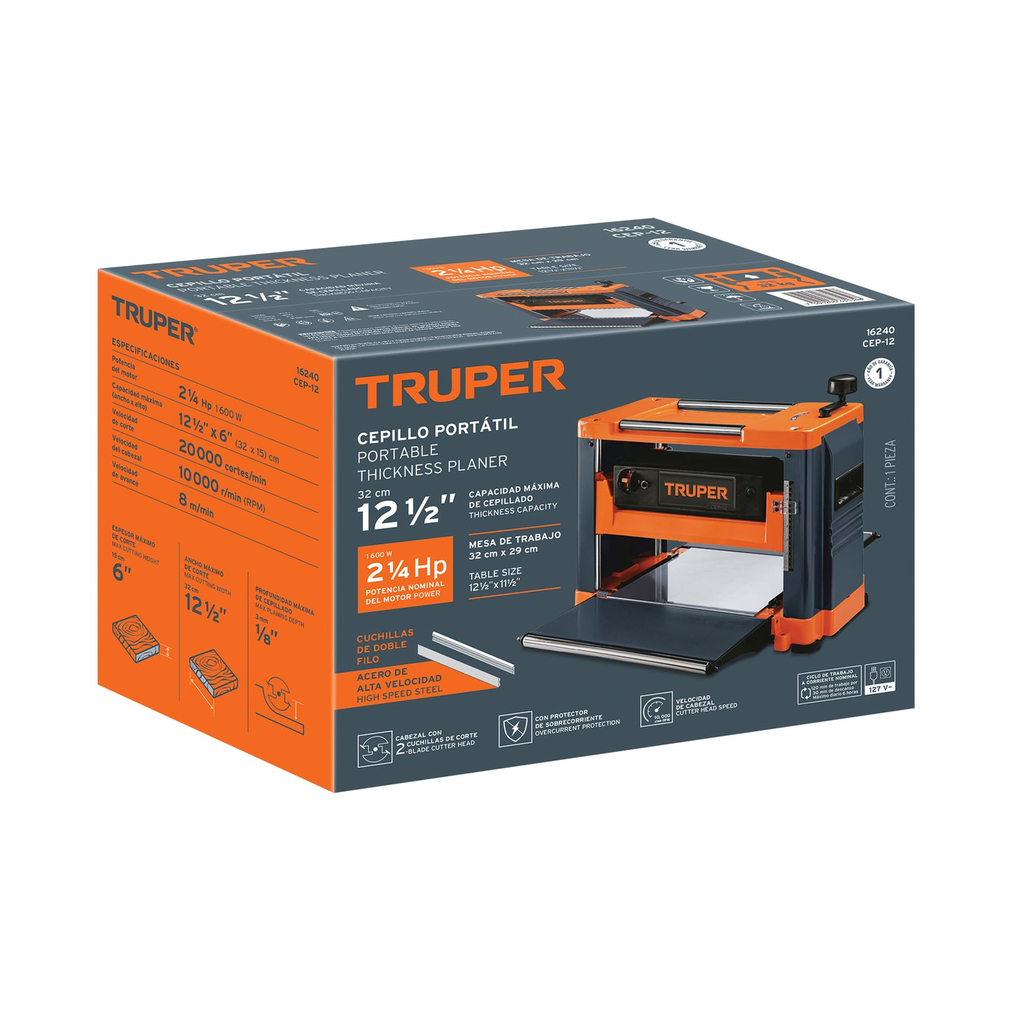 TRUPER CEPILLO PORTATIL DE BANCO 12-1/2" - 16240
