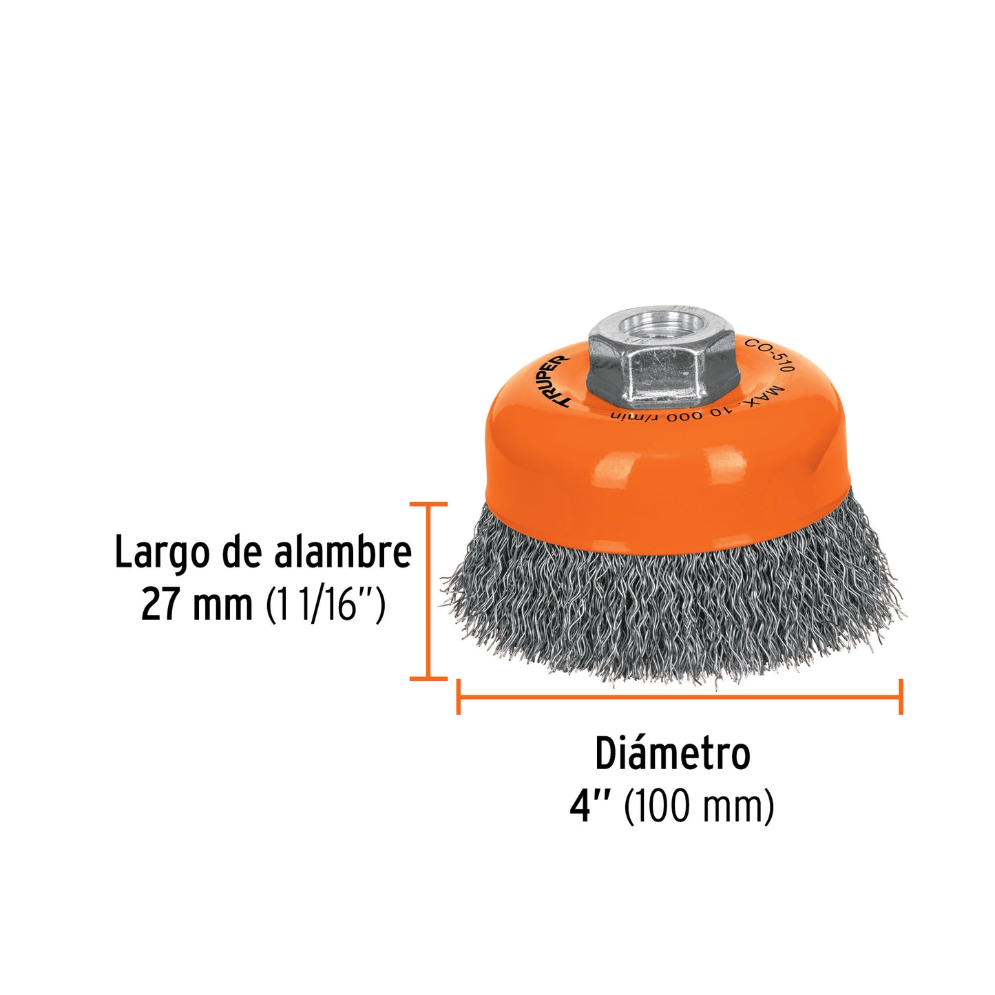 TRUPER CARDA DE COPA 4" 11529