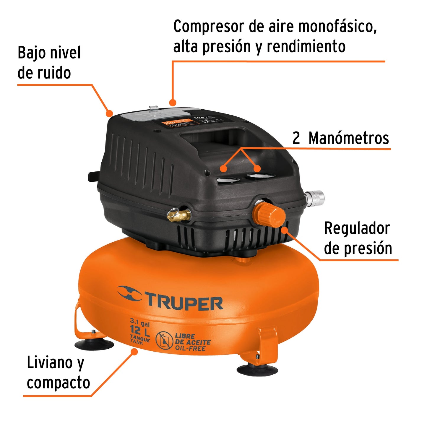 TRUPER COMPRESOR DE AIRE 12L 13824