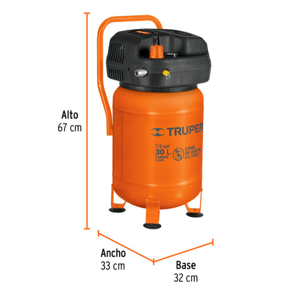 TRUPER COMPRESOR DE AIRE 30L 116 PSI 13836 COMP-30S