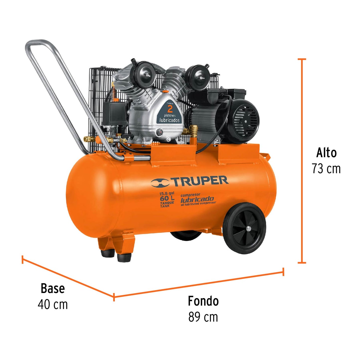 TRUPER COMPRESOR DE BANDA HORIZONTAL 60L 4HP 127V 19005