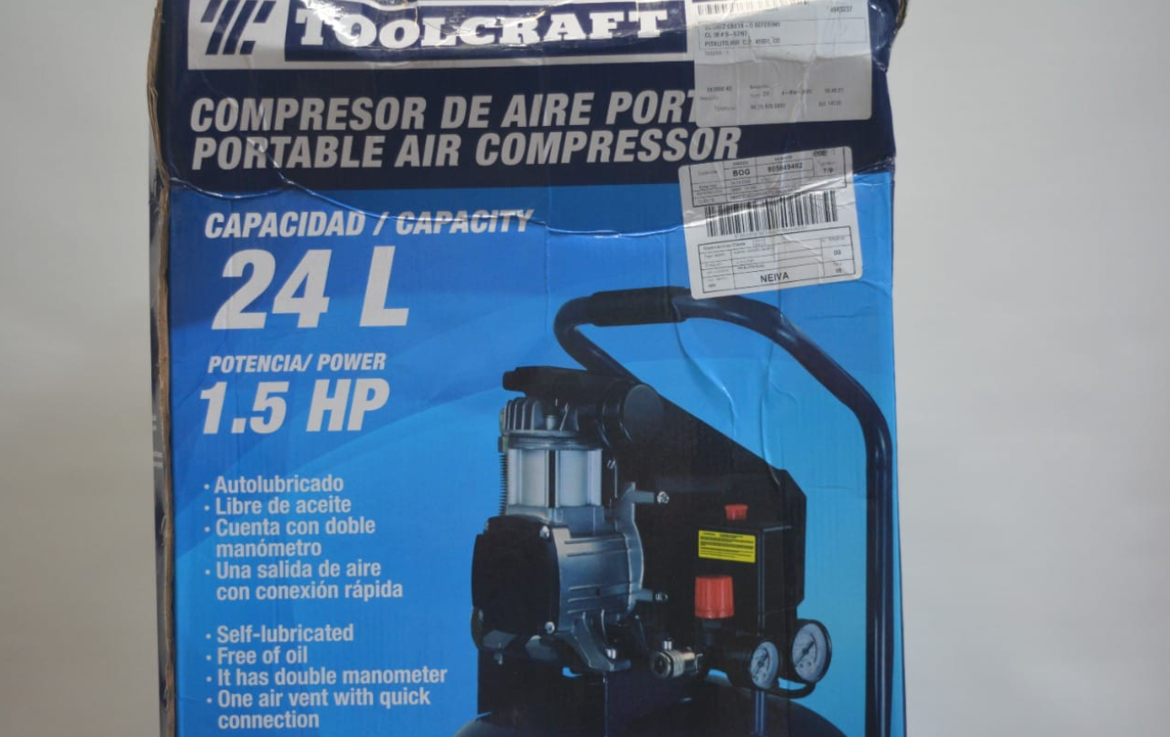 TOOLCRAFT COMPRESOR DE AIRE 24L LIBRE DE ACEITE - TC5293