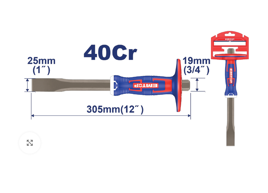 EMTOP CINCEL PLANO 12"X5/8"X1" ECCL251902