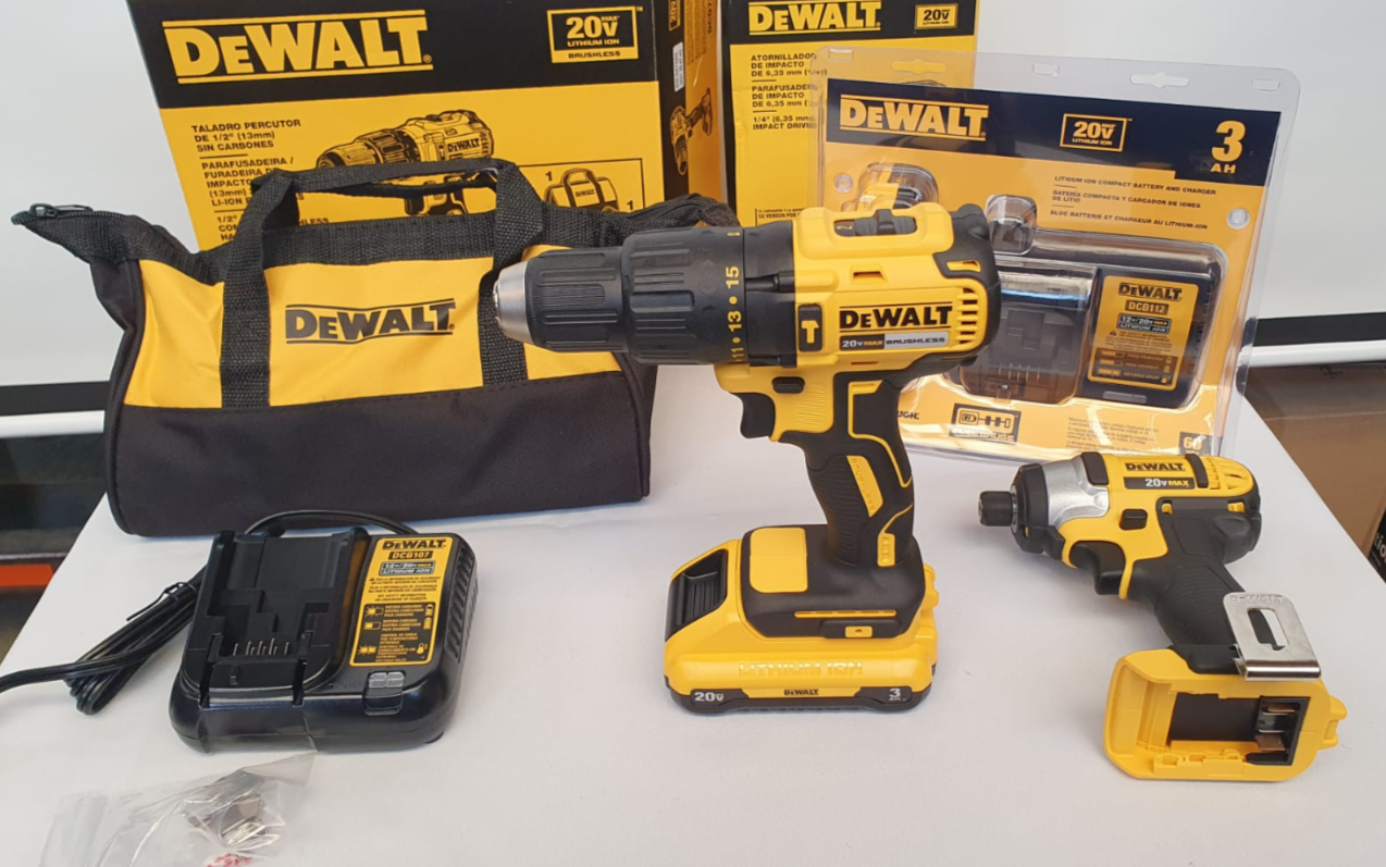 DEWALT COMBO TALADRO PERCUTOR INALAMBRICO Y ATORNILLADOR