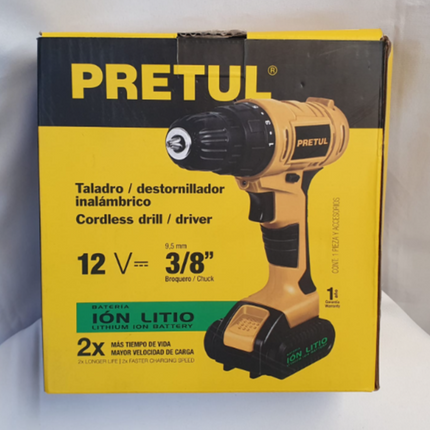 PRETUL TALADRO DESTORNILLADOR INHALAMBRICO 12V - 29975