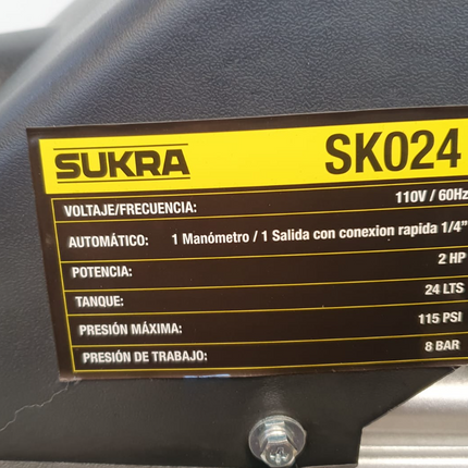 SUKRA COMPRESOR DE AIRE 24 LITROS